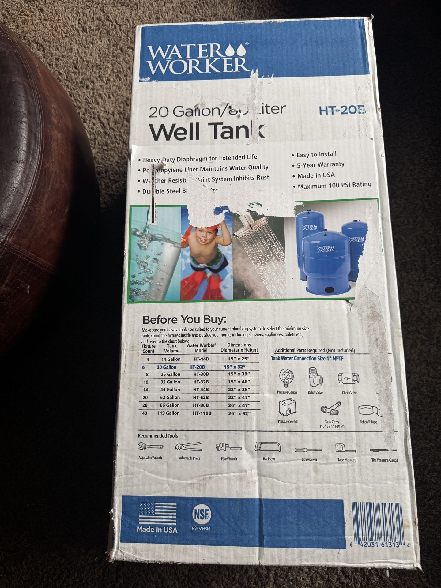 Water Worker 20 Gallon Well Tank