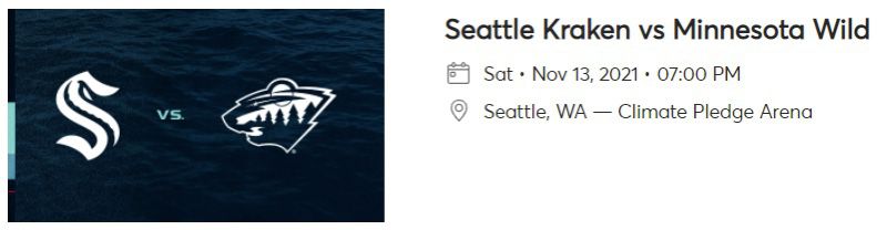 Seattle Krakens Vs Minnesota Wild