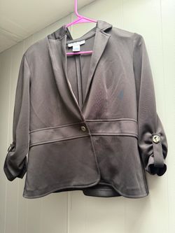 Women's Dark Gray Single-Button Blazer