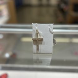 14K Cross Pendant (CZ Diamonds)