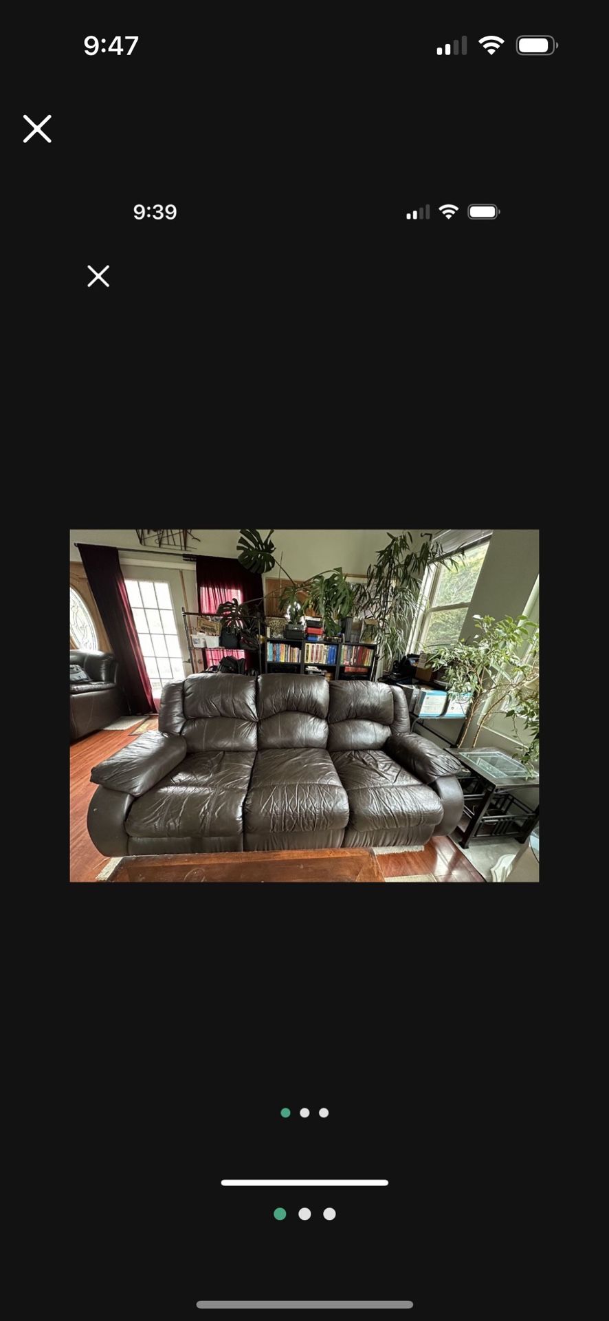 FREE Rich Brown Leather Sofa