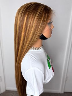 26” Highlight Lace Front Wig – 100% Human Hair, 250% Density