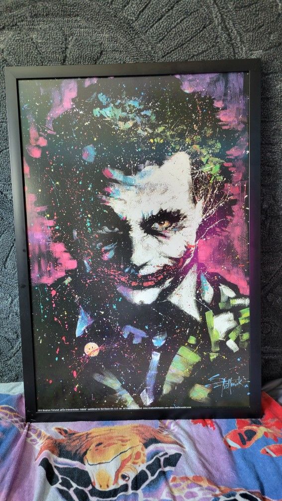 24"x36" Haha Joker STEPHEN FISHWICK - Batman Heath Ledger Original Poster 2012