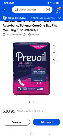 Prevail Pads 4pks for $20