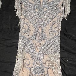 Sexy Silver Rhinestone Dress