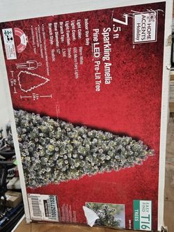 Christmas Tree Home Depot 7.5 Foot Pre Lit Sparkling Amelia Pine Led