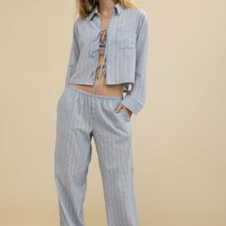 Women’s Aerie Off Duty Poplin Trouser PJ Set