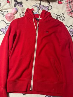 Tommy Hilfiger Red Zip-Up Hoodie