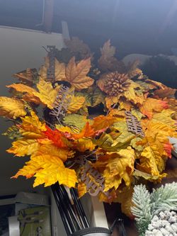 Fall thanksgiving wreath home decor 25 inches wide