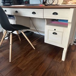 Desk And Chair And Side Filing Cabinet 