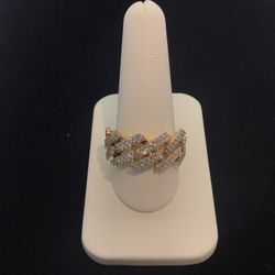 Diamond Gold 10k Miami Cuban Ring New 