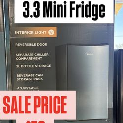 3.3 Cu Ft Mini Fridge 
