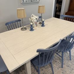 Serena & Lily Beach House Expandable Dining Table And 6 Chairs 
