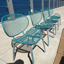 Brand New. (Set of 4) Outdoor Patio Iron Dining Chairs. Teal. $289