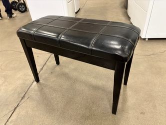 Black Leather Piano Bench with Under Seat Storage