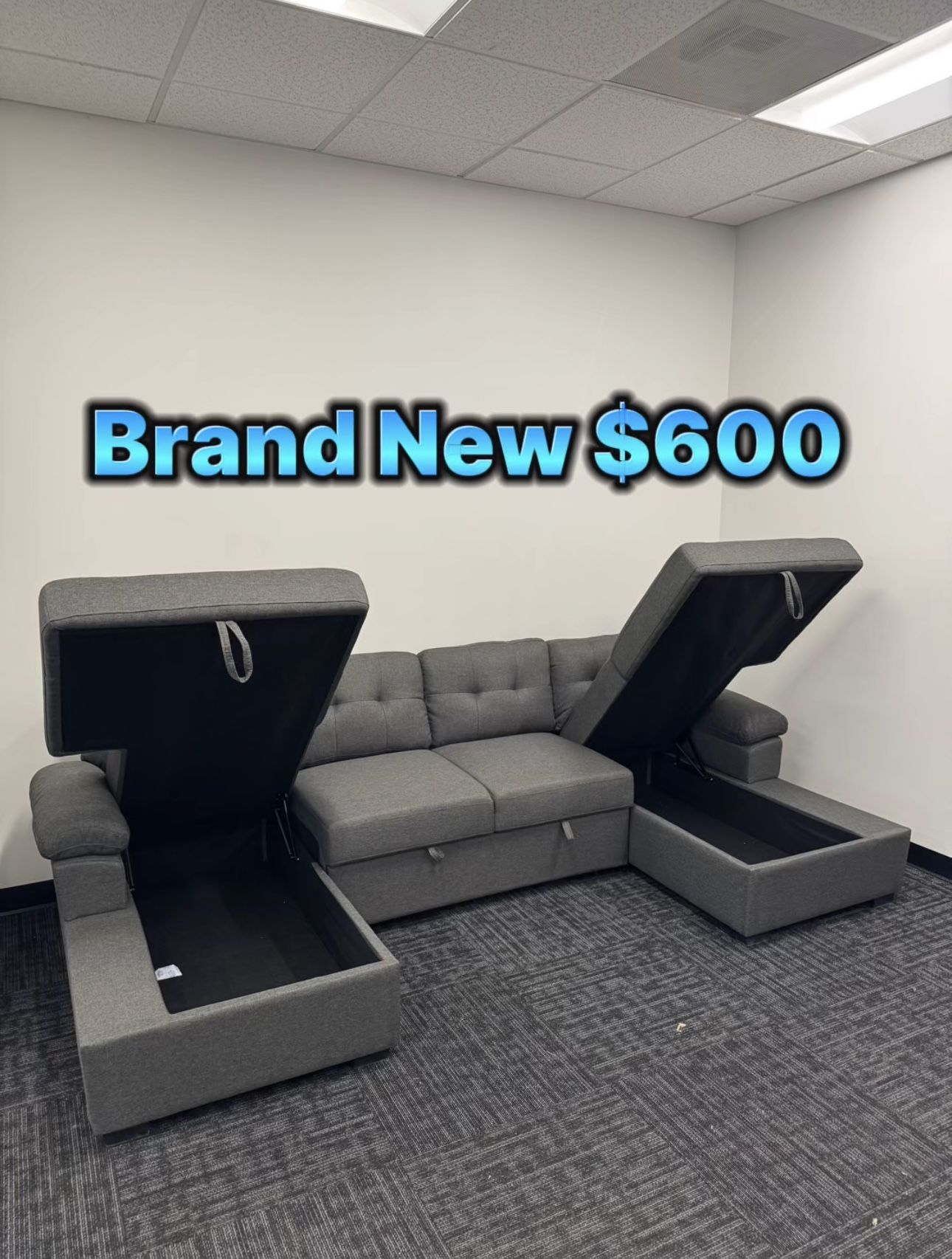 Double Storage Sectional Couch ποΈ Pull Out Bed β
Double Storage β
Brand New