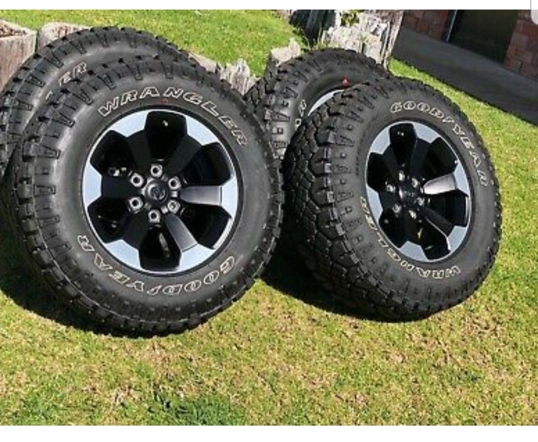 18" Dodge Ram Rebel 2019 1500 Black Factory OEM wheels rims tires A/T tires