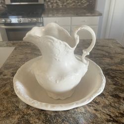 Vintage Pitcher & Water Basin Set