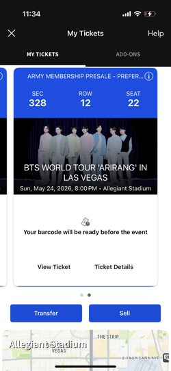 BTS tour LAS VEGAS 5/24 2x tickets