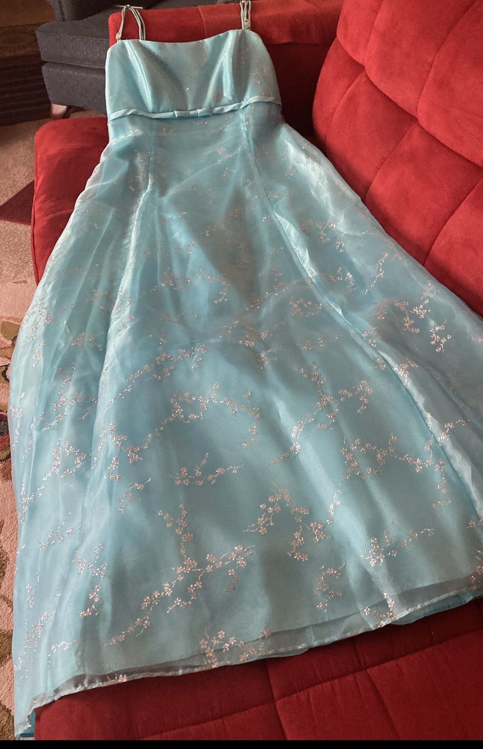 PRINCESS STYLE Blue Dress Prom Quinceanera Formal Size 13