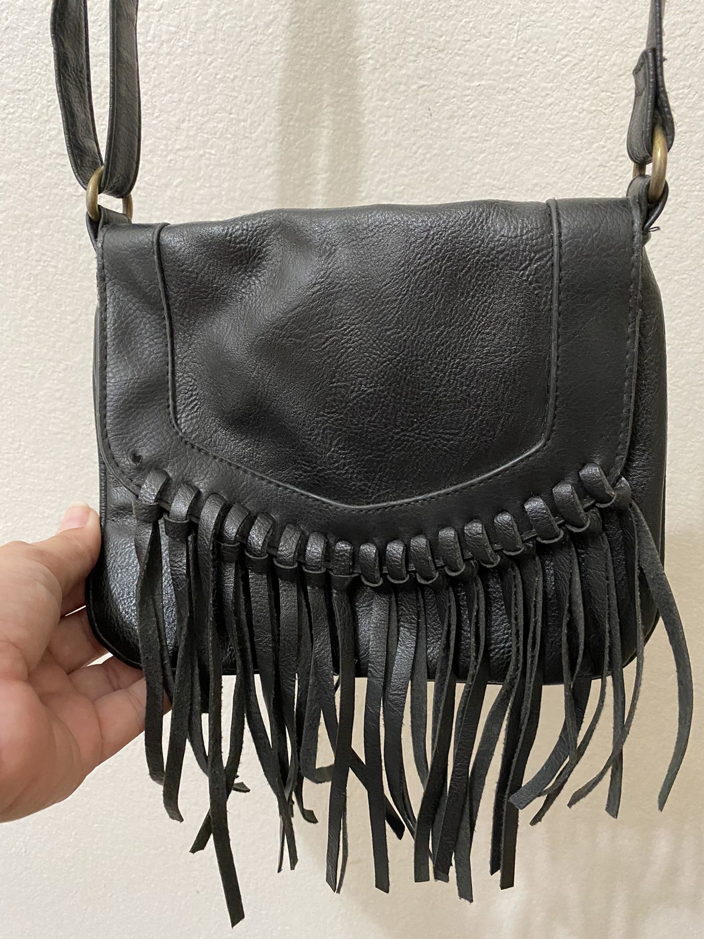 Black Fringe Crossbody