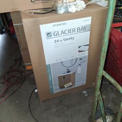 New In Box Single Sink Bathroom  with White Cultured Marble Top
