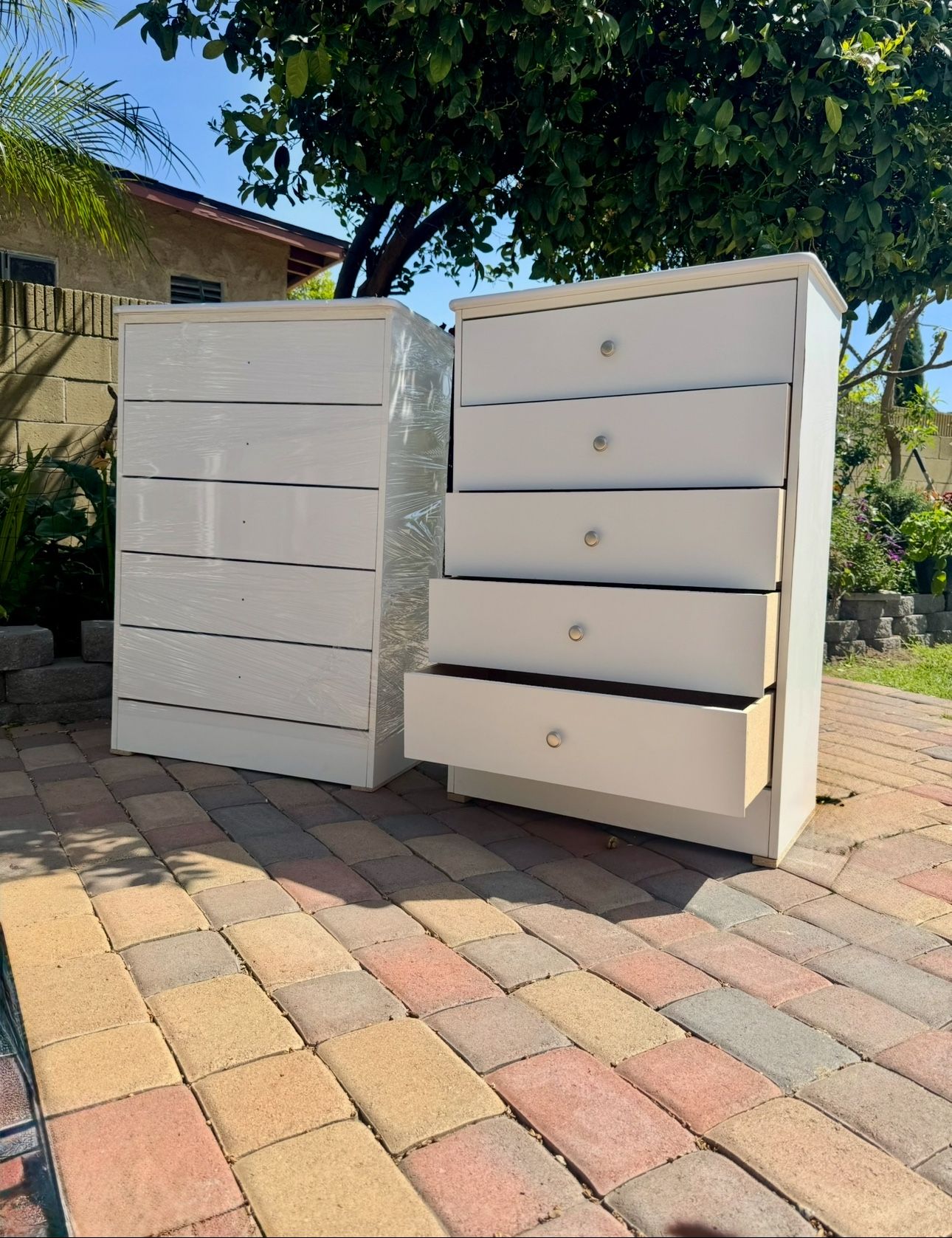 White Chest Five Drawer Dresser