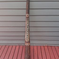 Beautiful Hand Painted Wood Australian Aboriginal Tribal Didgeridoo 55" Long Woodwind Instrument