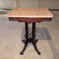 Antique marble side table/ parlor table