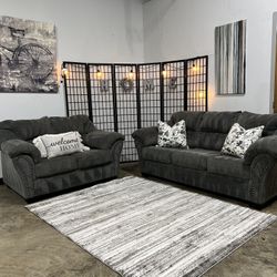 Gray  Living Room Set  (In Home Delivery Available ✅🚚)