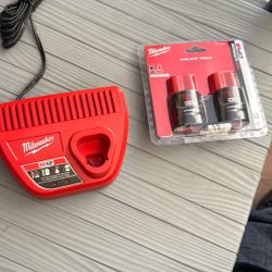 Milwaukee Batteries And Charger 