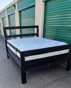 FULL BED FRAME WITH BOX AND MATTRESS