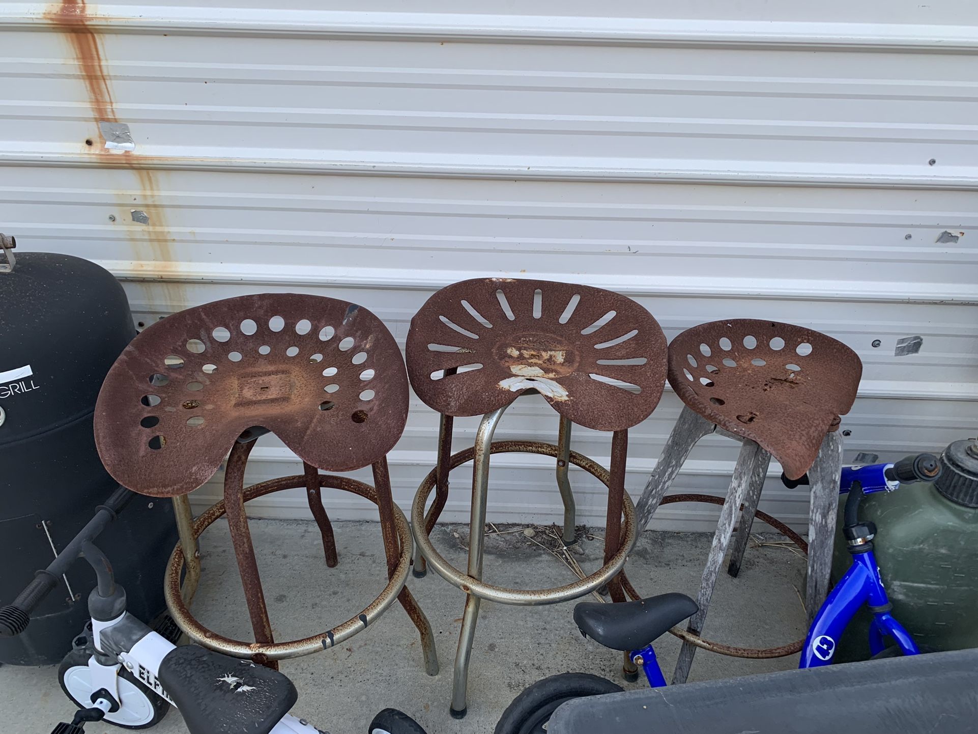 Tractor Bar Stools  And  Small Pit