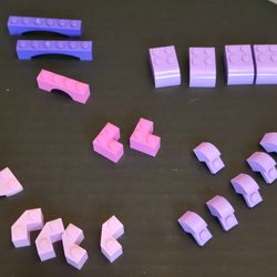 22 Piece Lot Of Lego Bricks Pinks & Purples Hard To Find Pieces