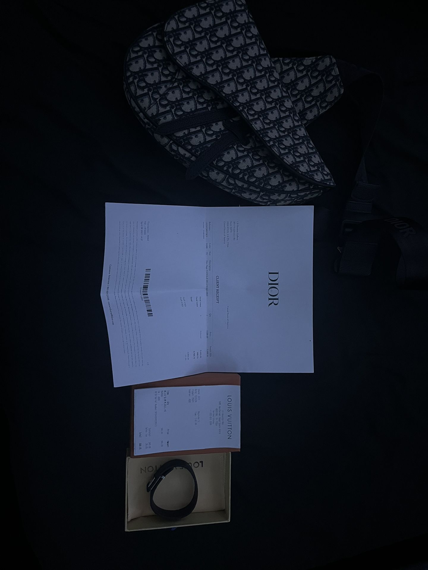 Dior Saddle Bag And Louis Vuitton Slim Bracelet