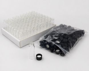 Glass Vials 3.7 ml (1 Dram) with Black Caps – Pack of 144