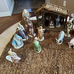 Hand Painted Nativity Scene