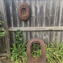 Antique Cast Iron Fireplace Cover