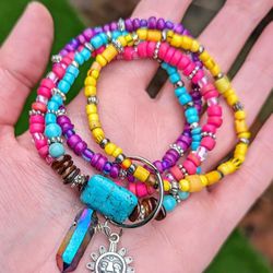 Hippie/BOHO Crystal charm bracelet set