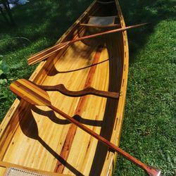 15' Handcrafted Wooden Canoe