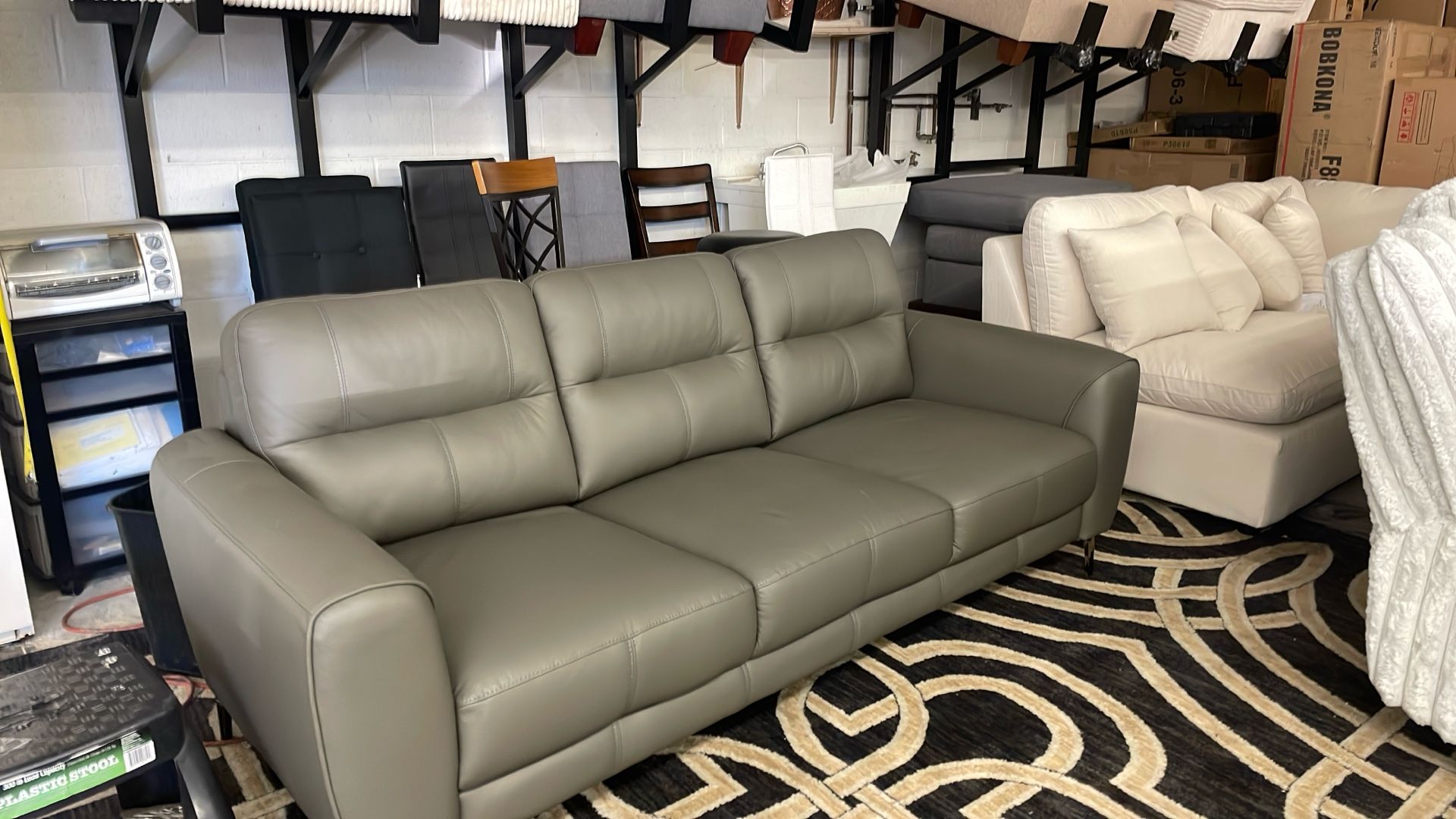 New Luxury Top Grain Genuine Leather Couch