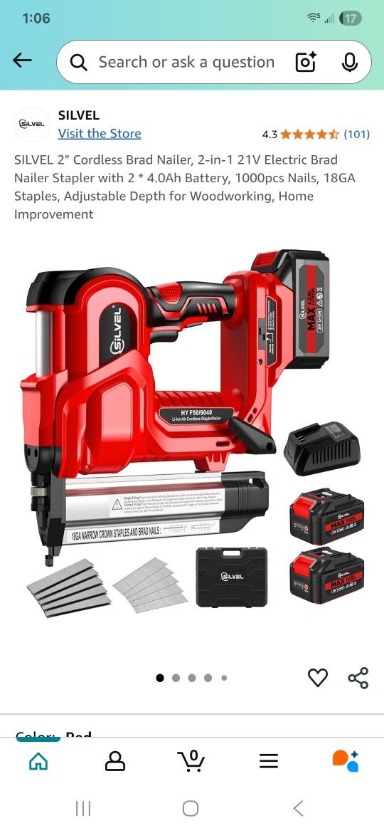 Brad Nailer Battery Operated Excellent Condition!