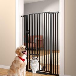 Extra Tall Pet Gate with Small Pet Door