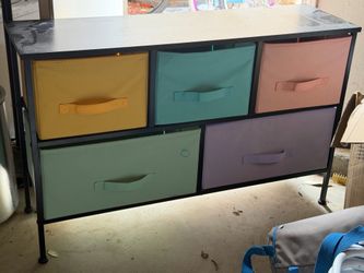 5 drawer fabric dresser