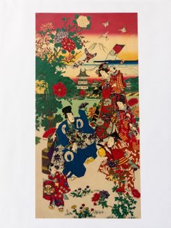 Two Manzai Dancers and Kite Flying Women and Children at the New Year  | Official Van Gogh Museum Art Print (Amsterdam)