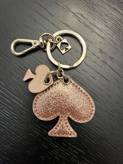 Kate Spade rose gold keychain purse bag charm