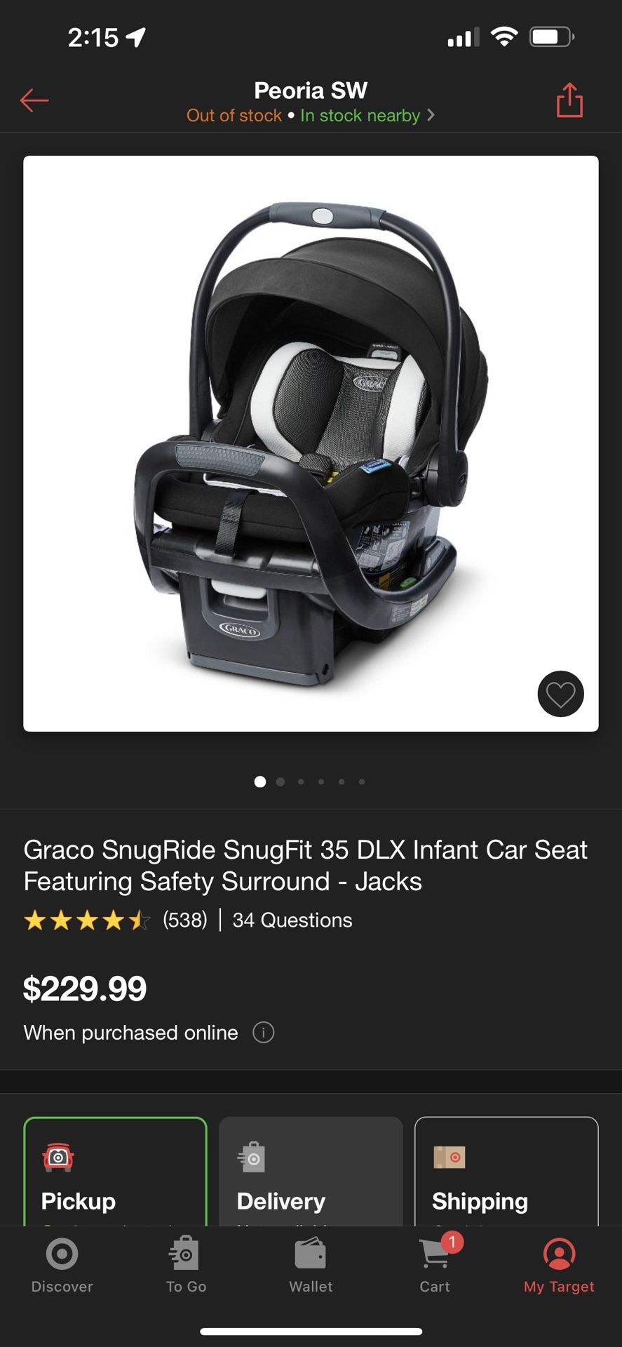 Graco snugride Infant Car Seat