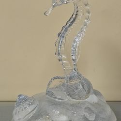 Vintage Cristal d'Arques 24% lead crystal seahorse figurine