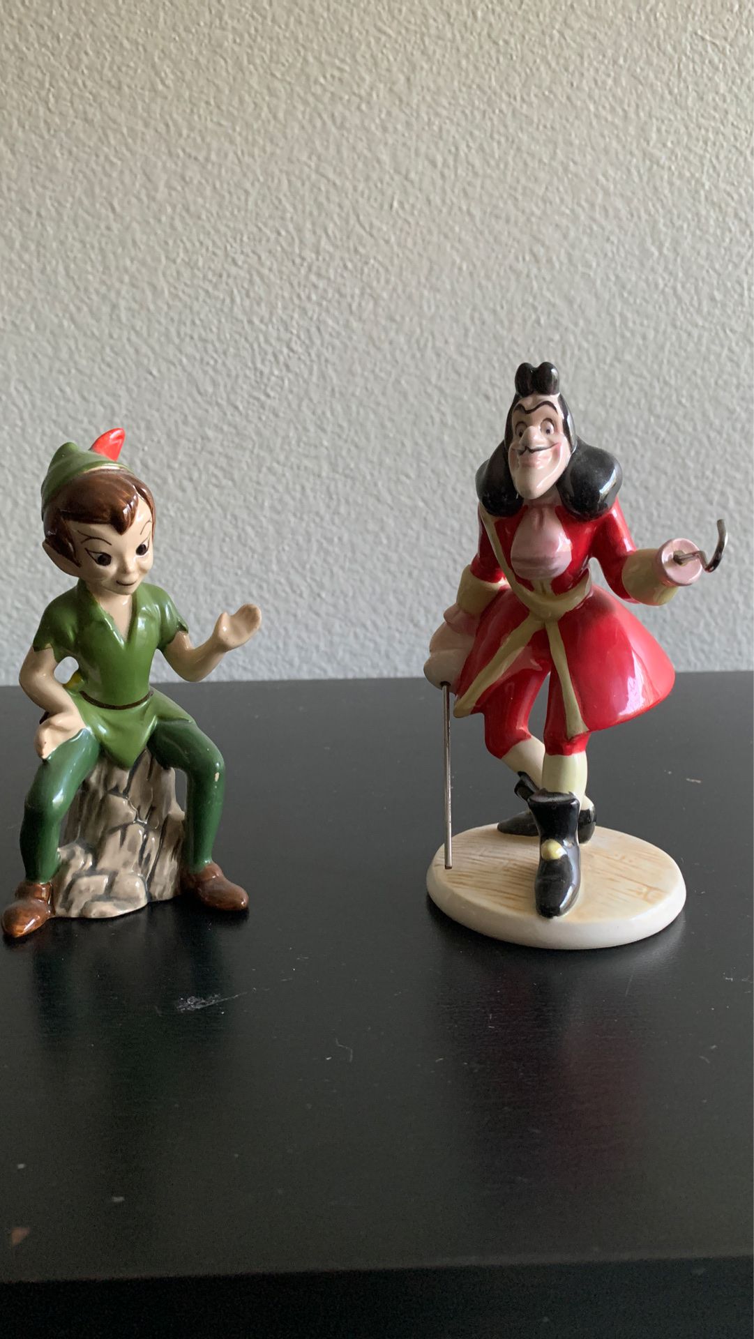 Disney Peter Pan and Captain Hook porcelain figures