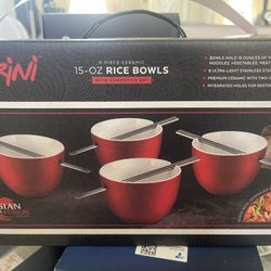 Rice Bowls With Chopsticks
